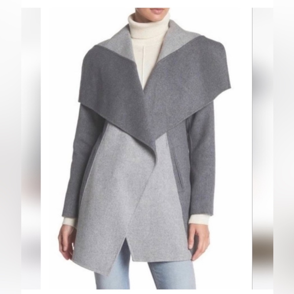 NWT DVF Wrap/Sweater/Coat- Lt&Dark Gray (S) - Picture 3 of 9
